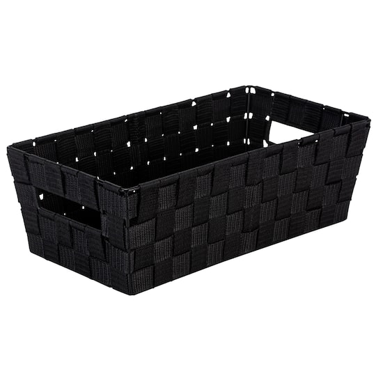 Simplify Medium Black Woven Strap Shelf Tote